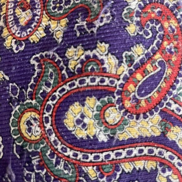 American Living Paisley Tie Purple Yellow Red - Picture 2 of 6